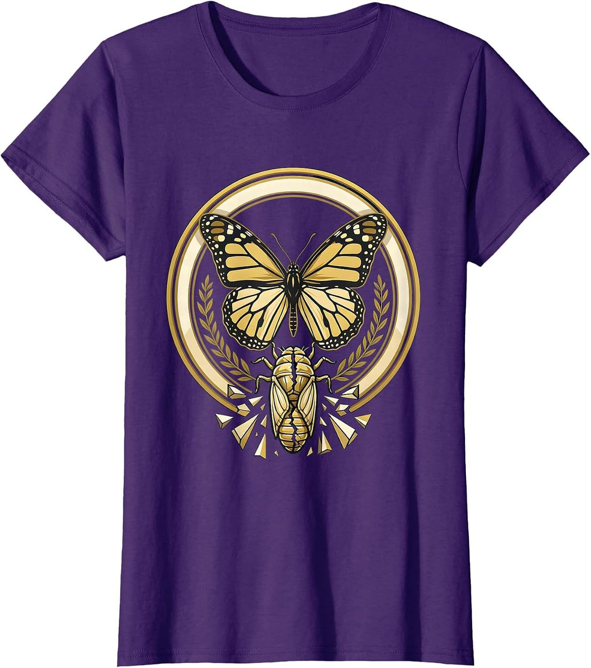 Women's School Counselor Butterfly Chrysalis Transformation T-Shirt - Purple