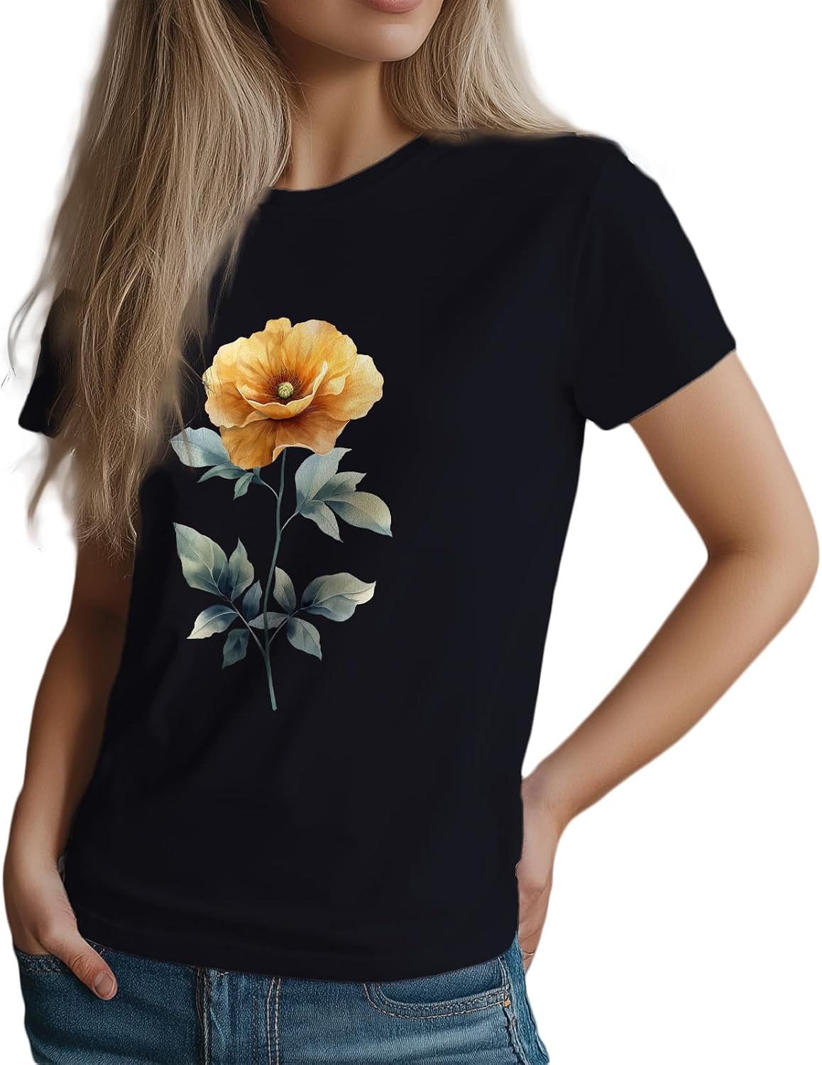 domirica 100% Cotton Tshirt for Women Flower Print Short Sleeve Crewneck Casual Dressy Funny 2025 Summer Boho Ladies Clothes