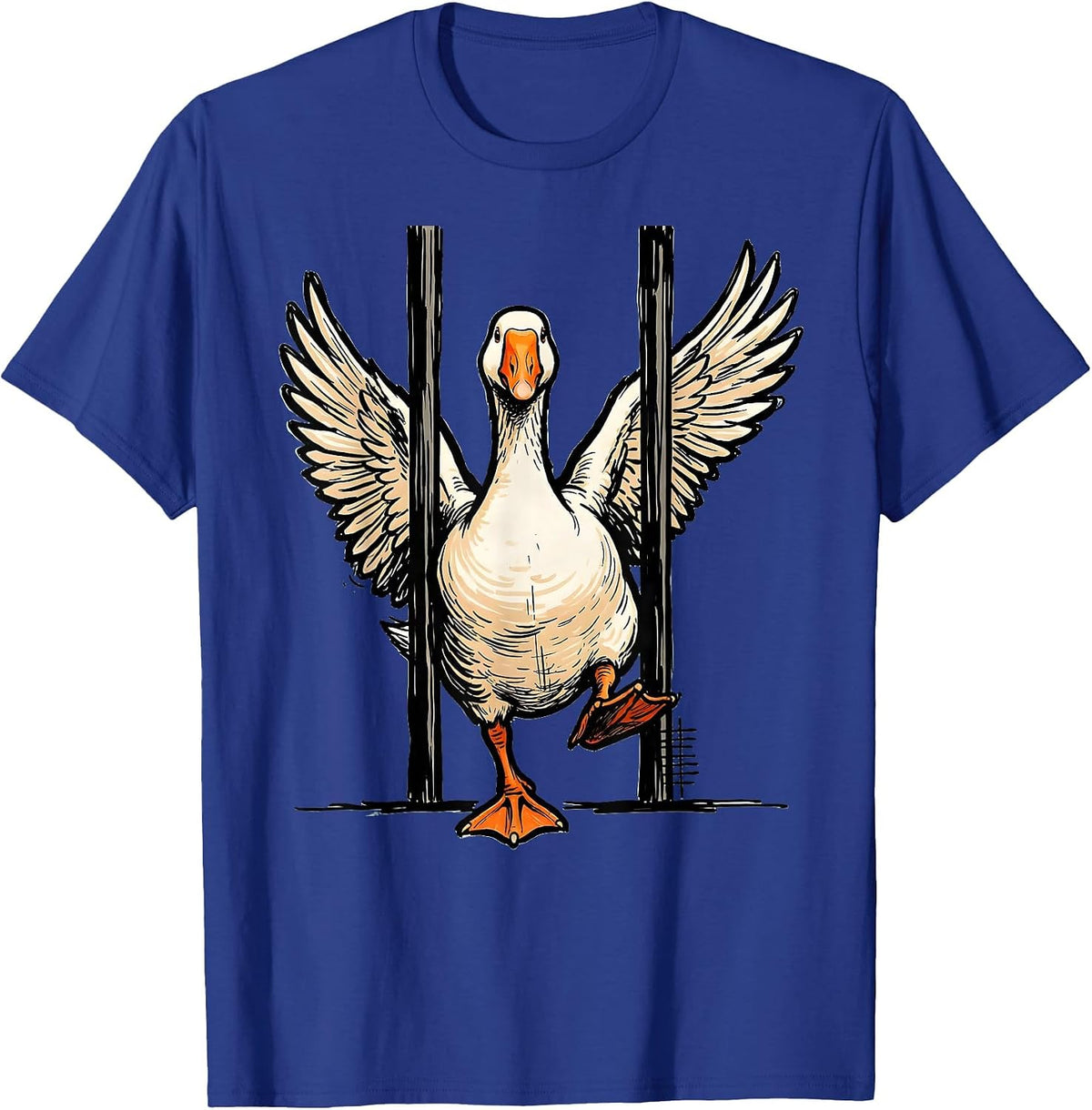 Men's Silly Goose Meme Funny Goose Jailbird Prison Humor T-Shirt - Royal Blue