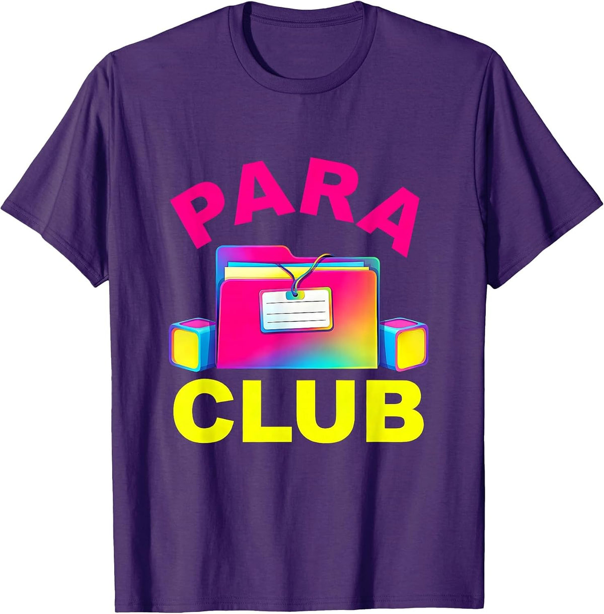 Men's Para Club Colorful Paraprofessional Paraeducator School Aide T-Shirt - Purple