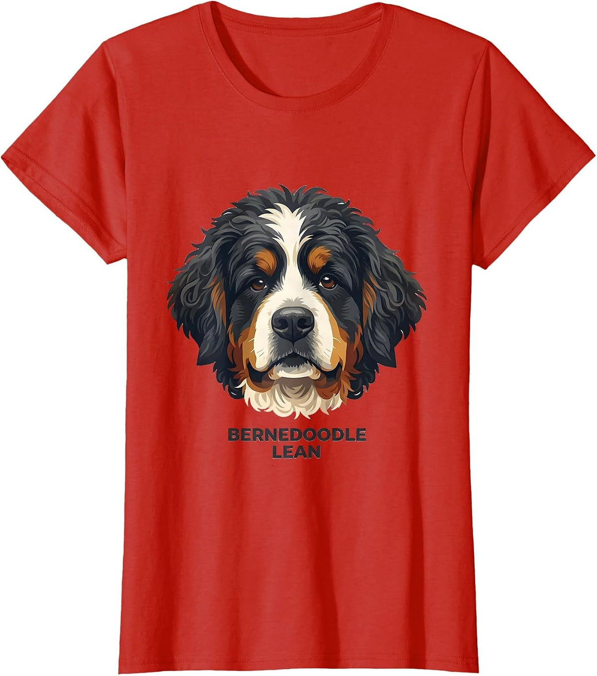 Women's Bernedoodle Lean Funny Bernese Mountain Dog Doodle Owner T-Shirt - Red