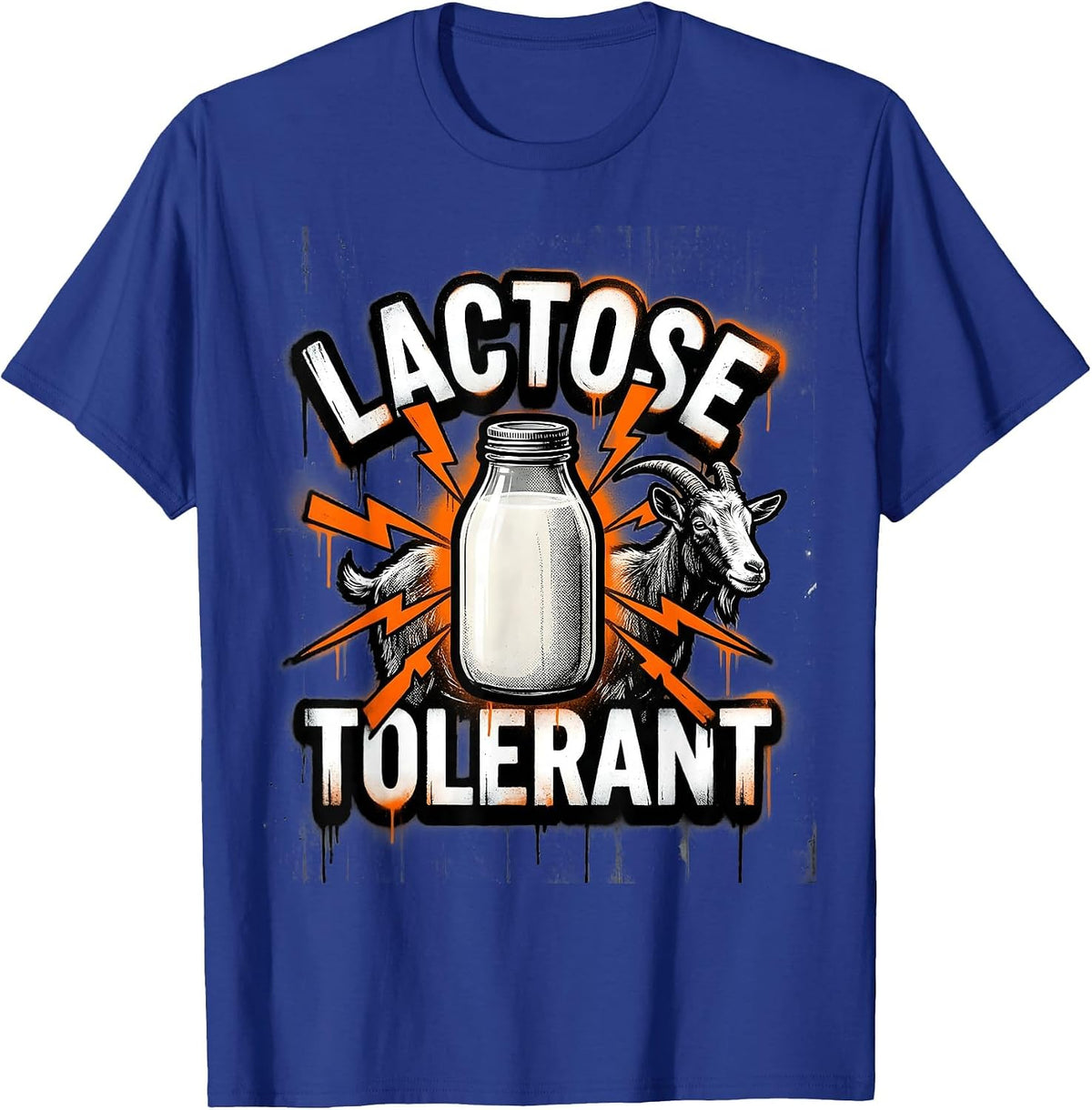 Lactose Tolerant Funny Dairy Meme Milk Lover Cat Humor T-Shirt - Royal Blue