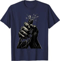 Weathered Grip Broken Bottle Grunge Illustration T-Shirt - Navy Blue