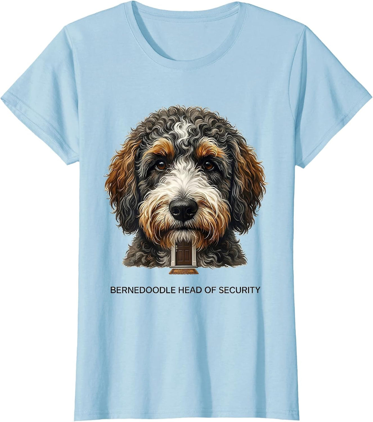 Bernedoodle Head of Security Funny Dog Mom Doodle Owner T-Shirt - Baby Blue