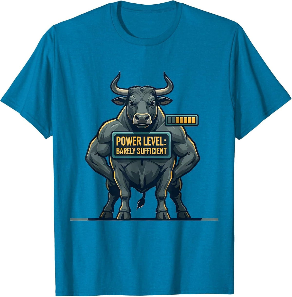 Power Level: Barely Sufficient Funny Gym Weightlifting T-Shirt - Sapphire Blue