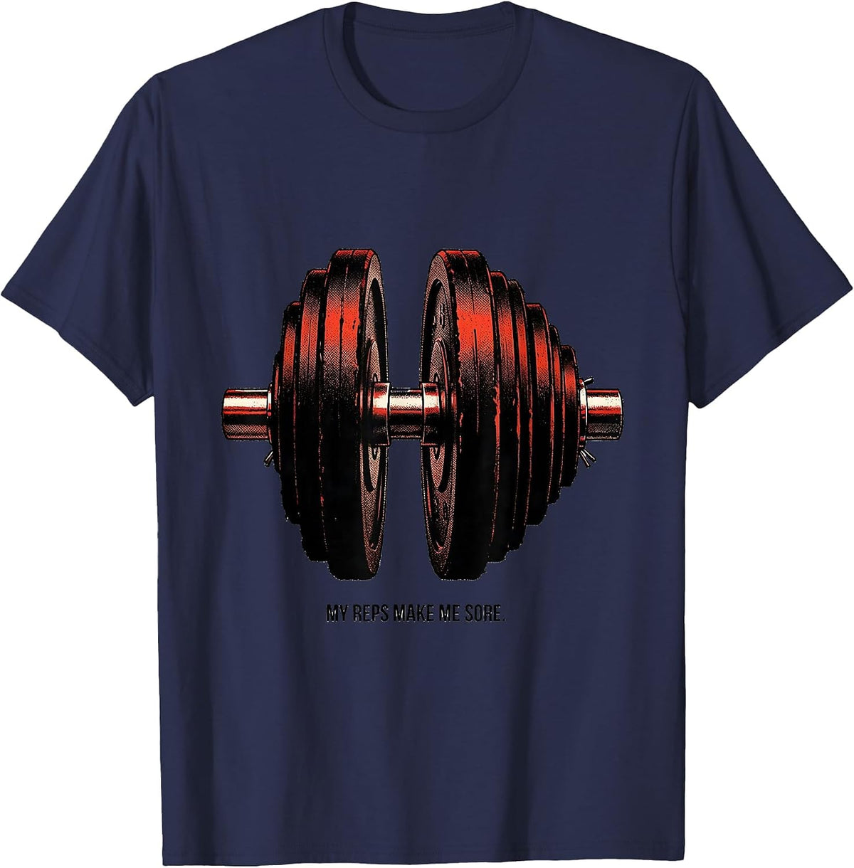 Men's My Reps Make Me Sore Funny Gym Workout Weightlifting Humor T-Shirt - Navy Blue