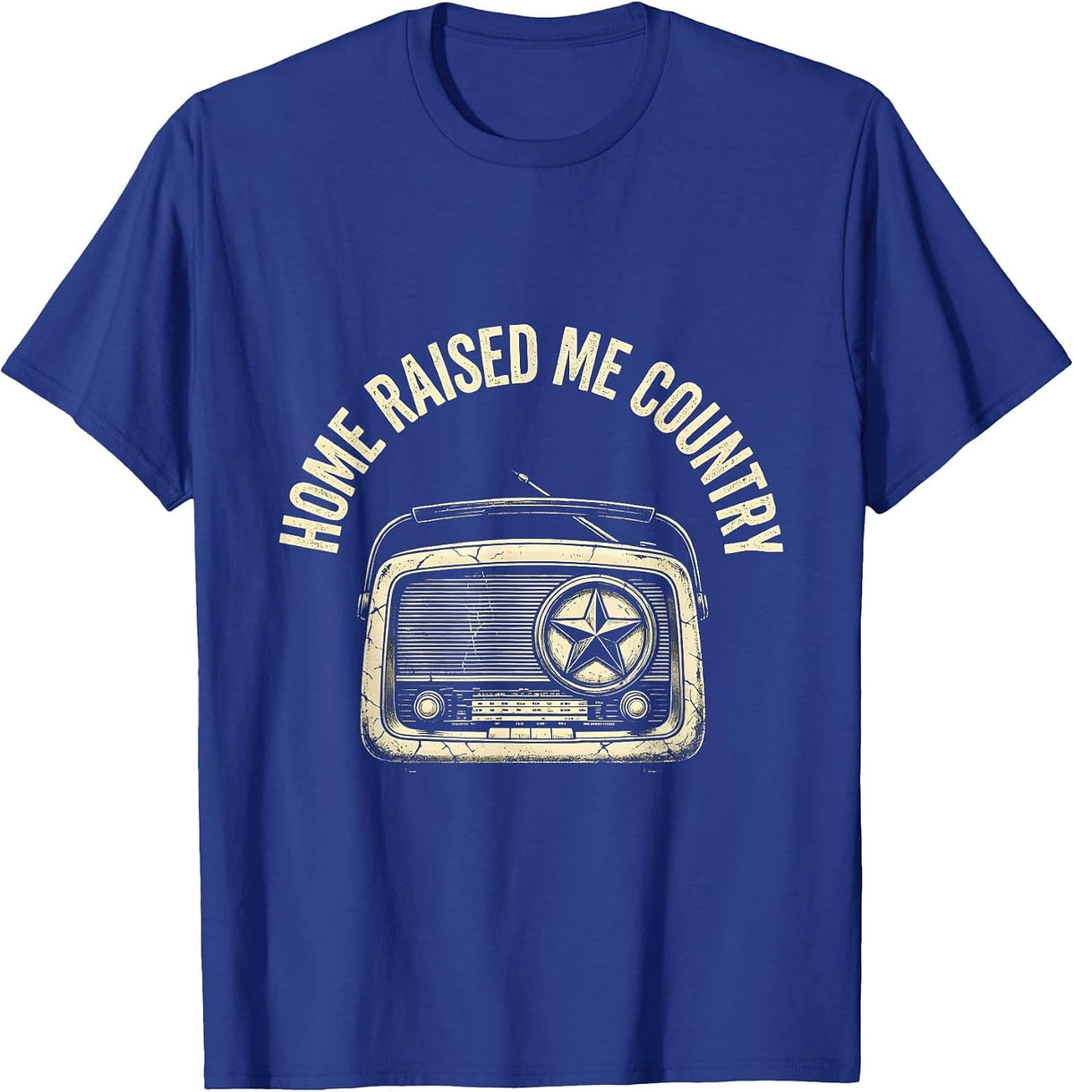 Home Raised Me Country Boho Western Vintage Radio Cowboy T-Shirt - Royal Blue