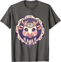 Cow Skull Dreamcatcher Feathers Boho Western Design T-Shirt - Asphalt Grey