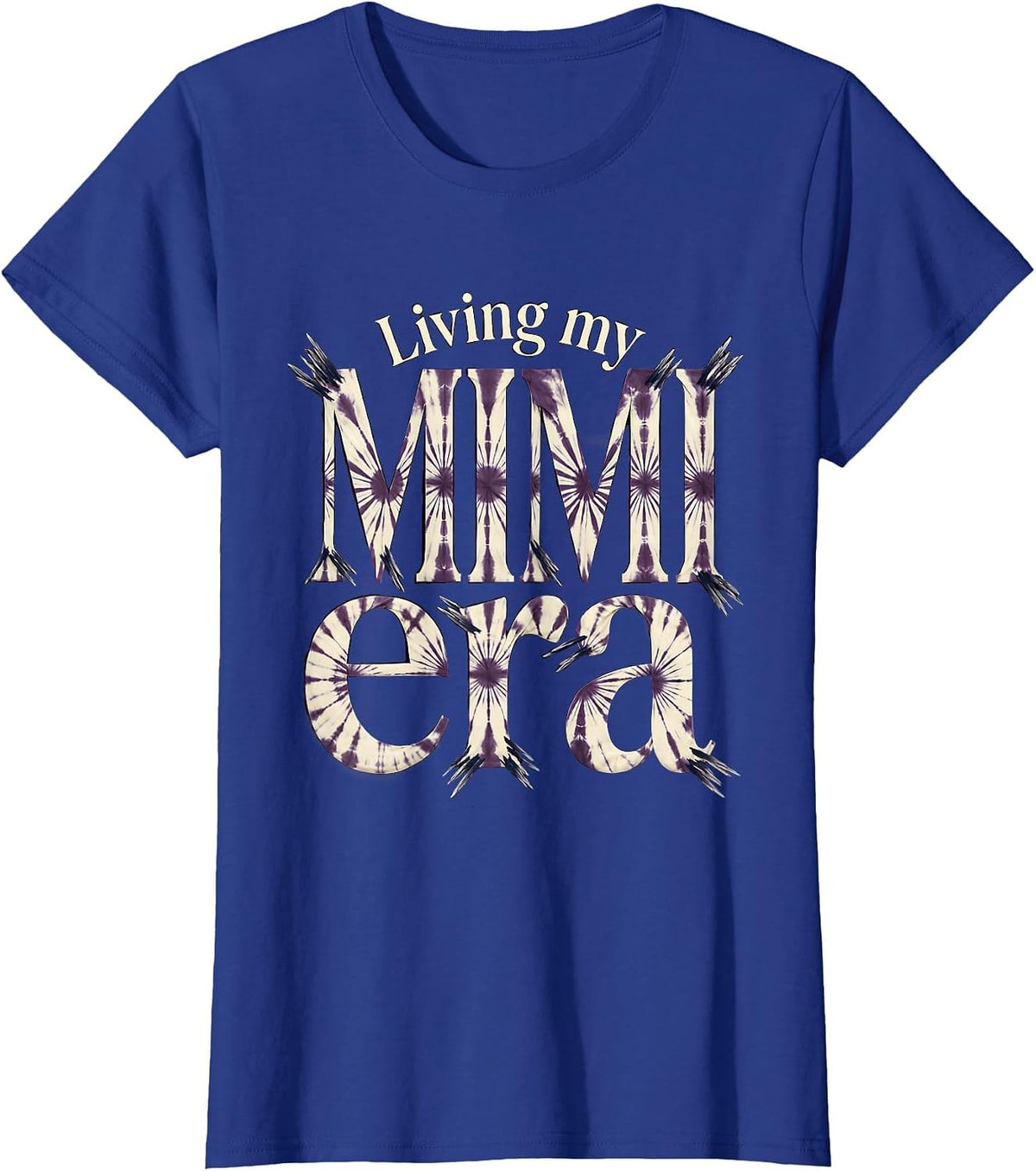 Women's Living My Mimi Era Proud Grandma Design T-Shirt - Royal Blue