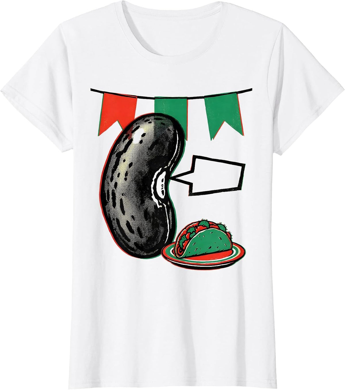 Oversized Pinto Bean Taco Party Humor Cinco De Mayo T-Shirt - White