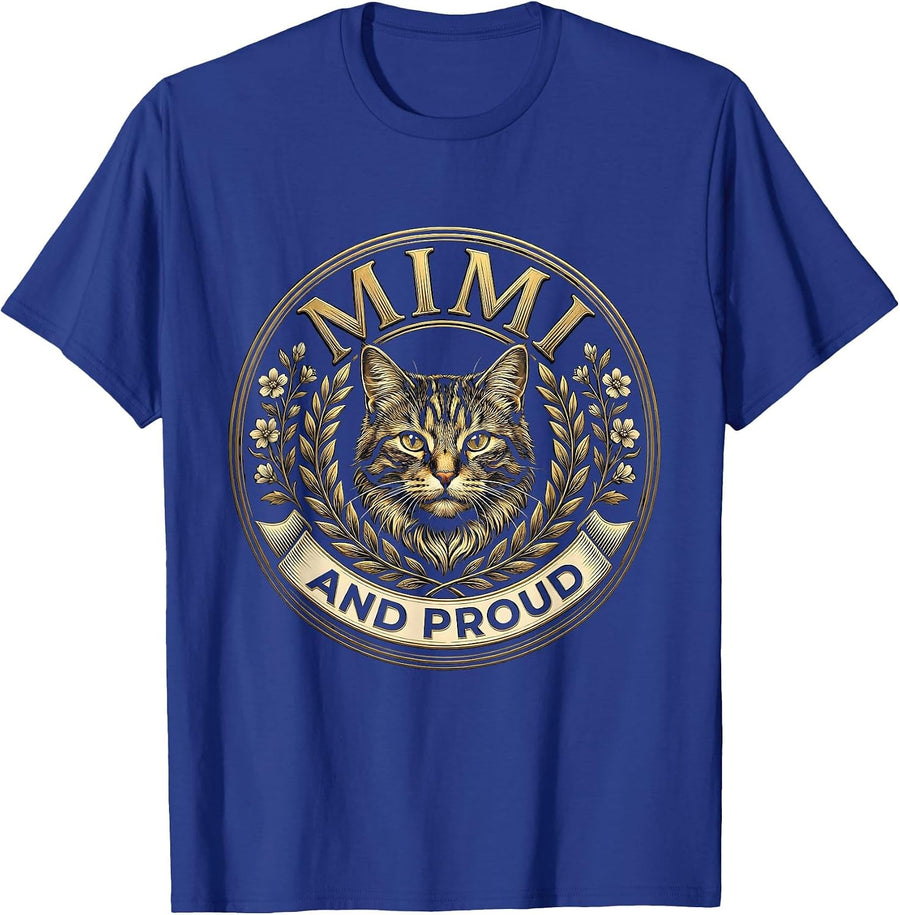 Mimi And Proud Grandma Design T-Shirt - Royal Blue