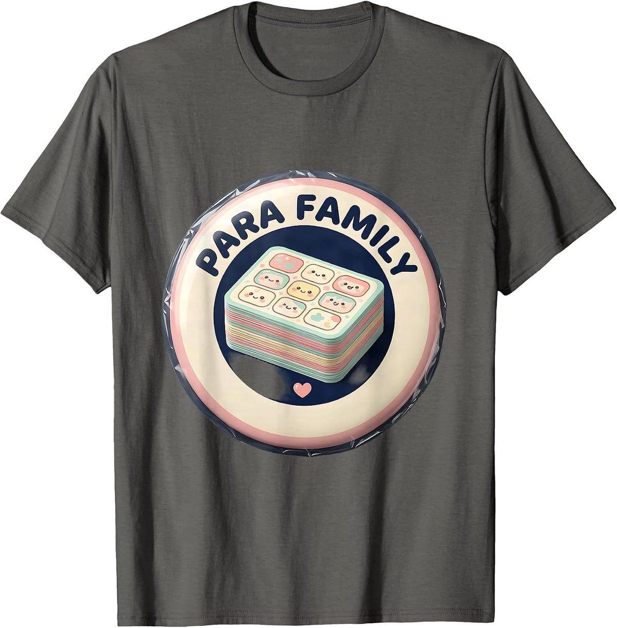 Men's Para Family Cute Kawaii School Paraeducator Appreciation T-Shirt - Asphalt Grey
