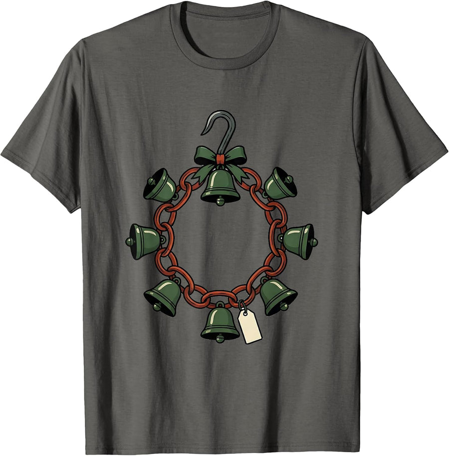 Harness-Bell Wreath Editorial Conceptual Deer Hunter T-Shirt - Asphalt Grey