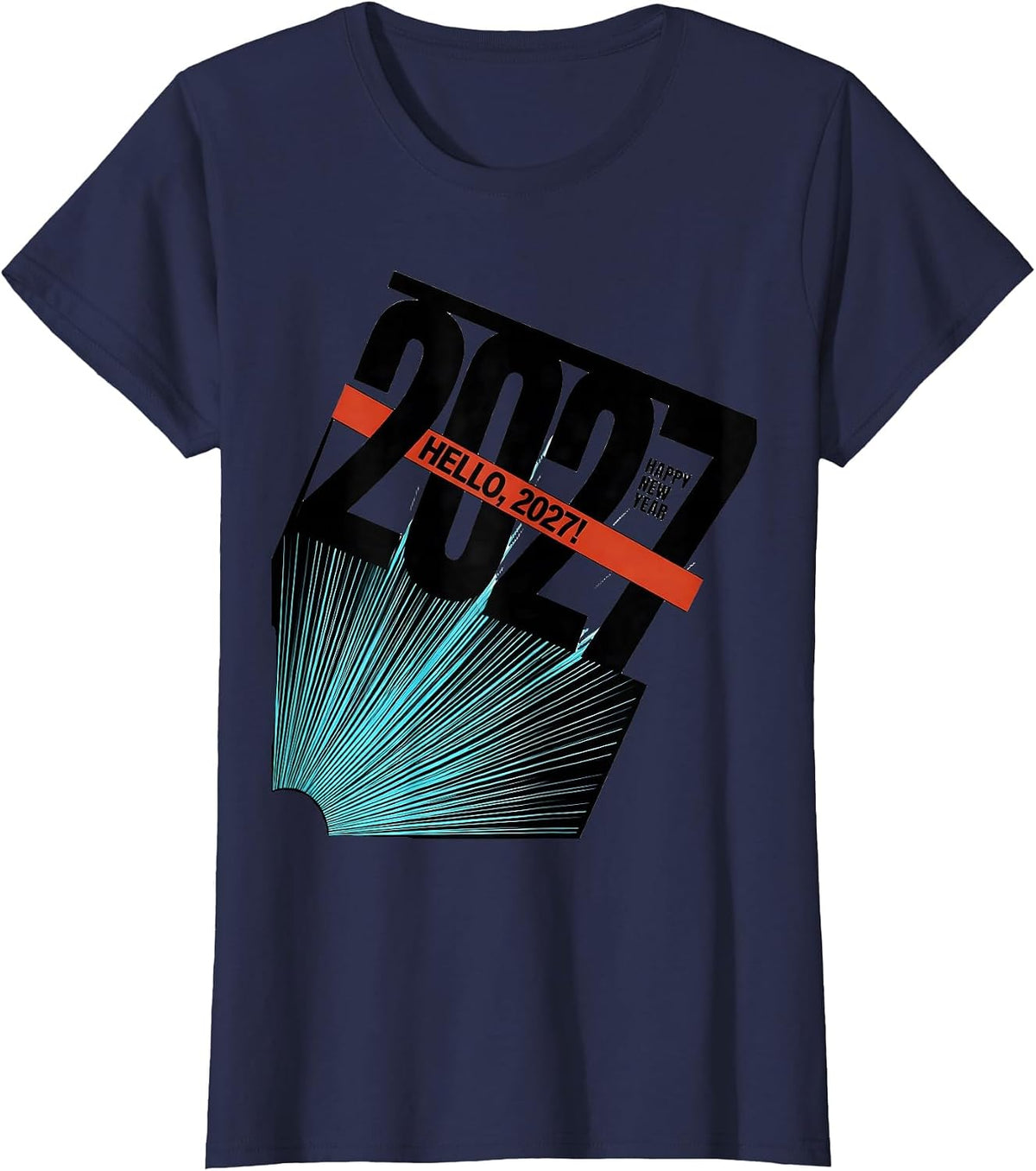 Women's Hello, 2027! Happy New Year Party Family Matching New Year T-Shirt - Navy Blue