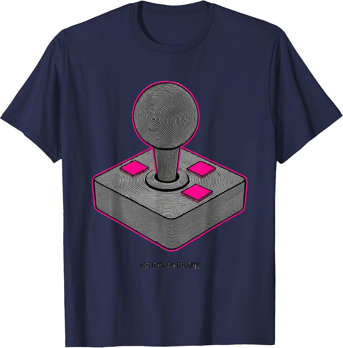 This Is My 80s Costume Op Art Moiré Retro Party Throwback T-Shirt - Navy Blue