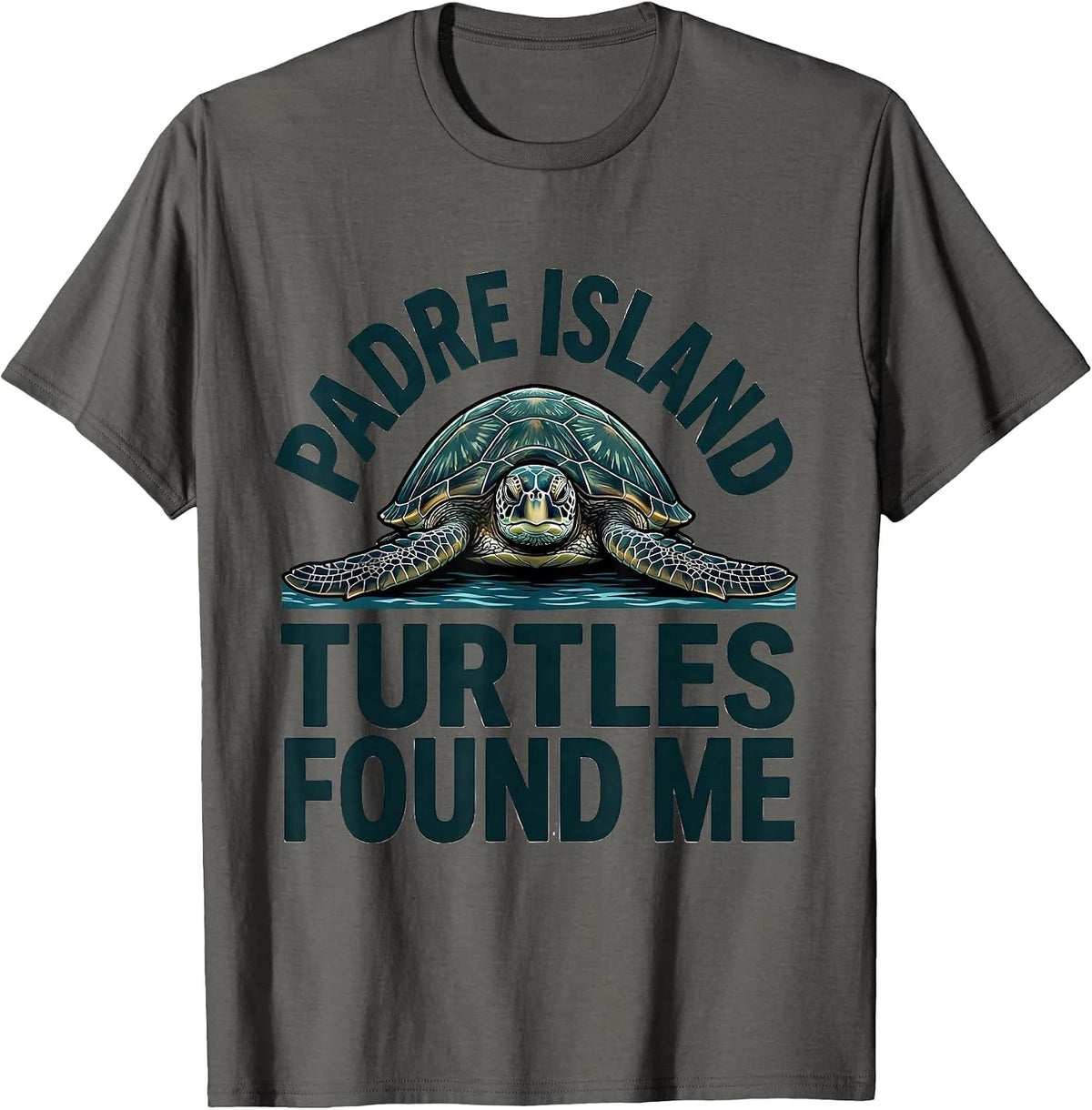 Men's Padre Island Turtles Found Me Sea Turtle Lover Gift T-Shirt - Asphalt Grey