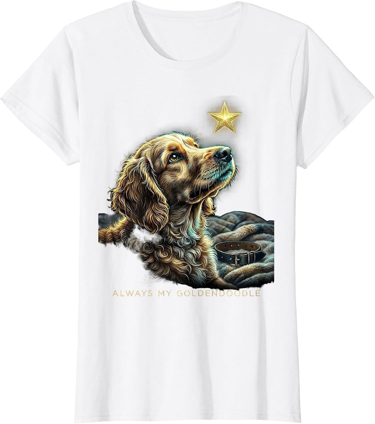 Always My Goldendoodle Luminescent Botanical Breed Tribute T-Shirt - White