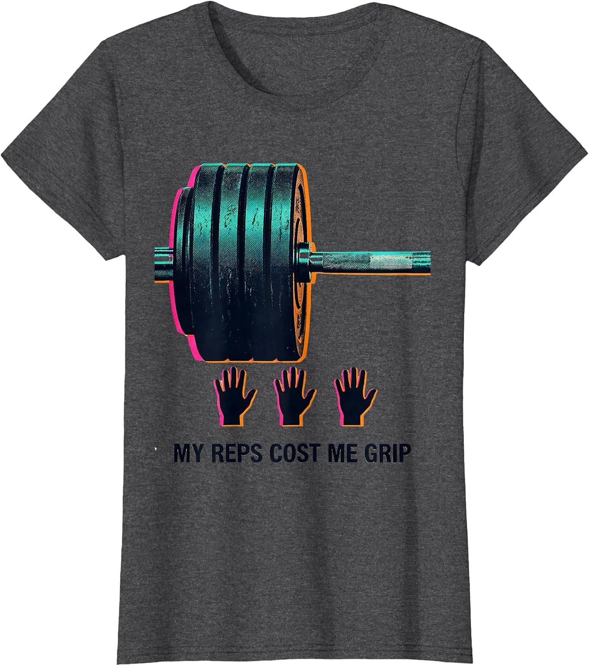 Women's My Reps Cost Me Grip Funny Gym Workout Weightlifting Humor T-Shirt - Dark Heather Grey