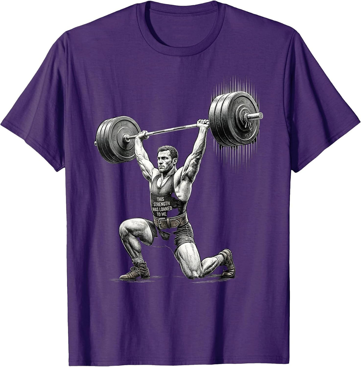 This Strength Was Loaned To Me Funny Christian Gym T-Shirt - Purple