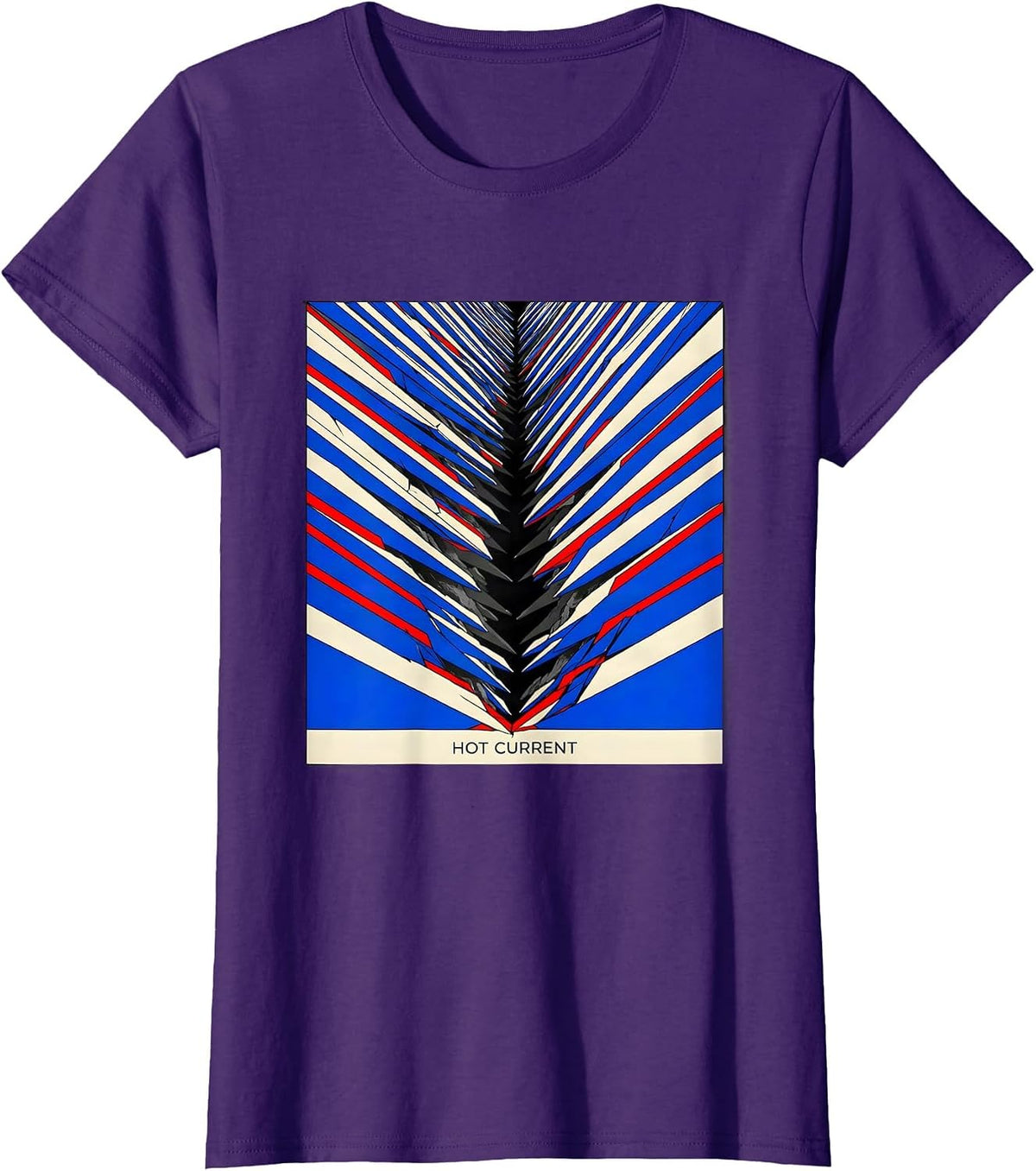Women's HOT CURRENT Bold Lightning Bolt Futurist Dynamism Graphic T-Shirt - Purple
