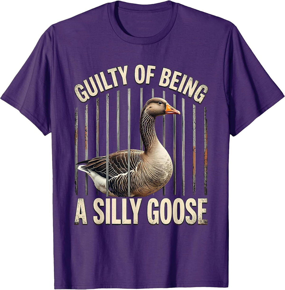 Guilty Of Being A Silly Goose Funny Goose Meme Animal Lover T-Shirt - Purple