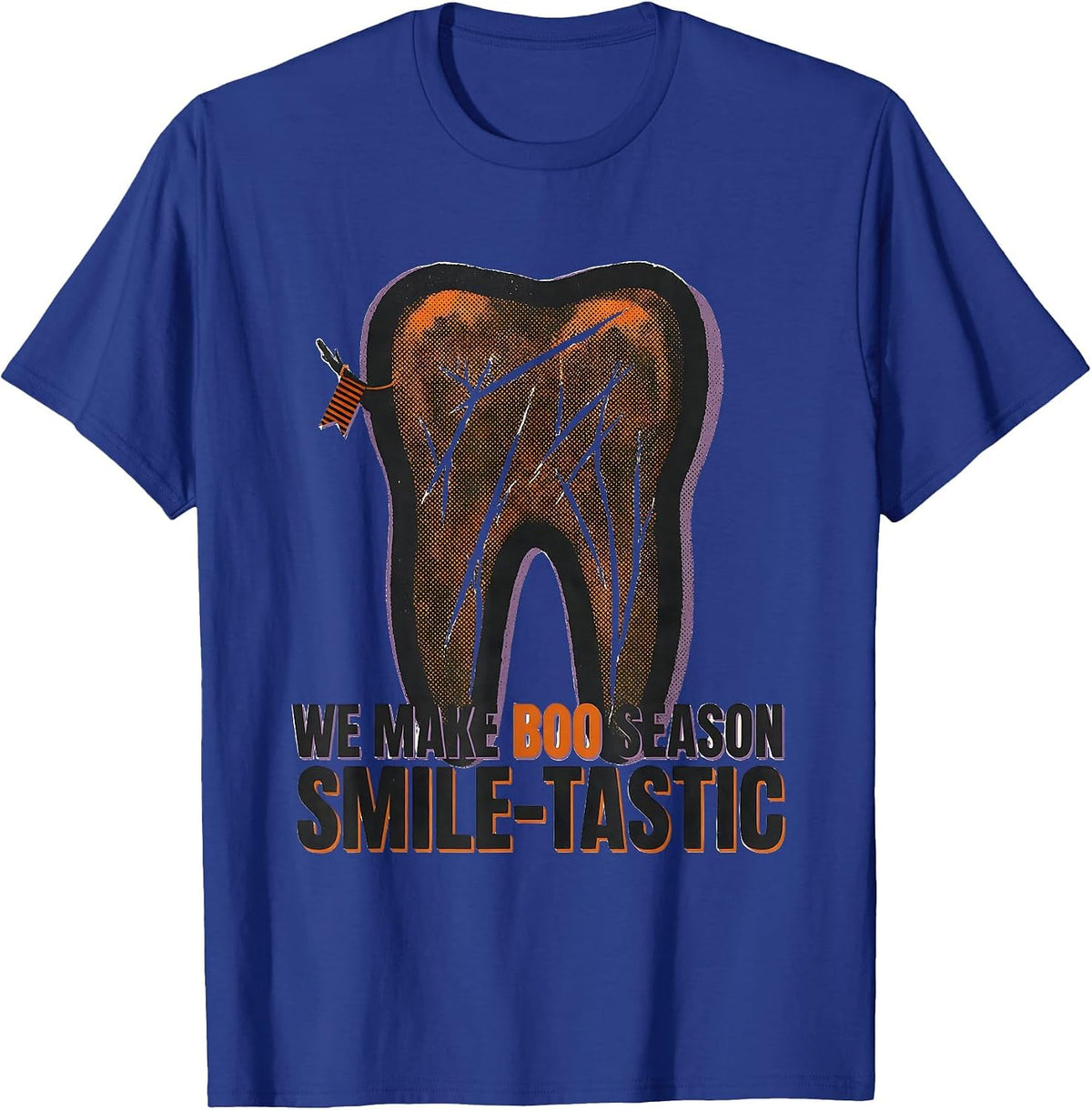 We Make Boo Season Smile-tastic Dental Squad Halloween T-Shirt - Royal Blue