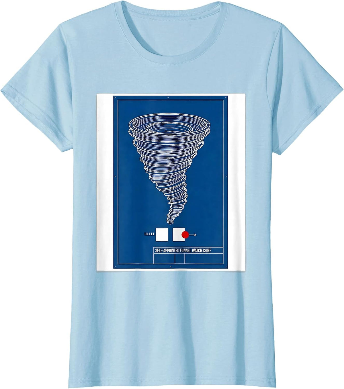 Self-Appointed Funnel Watch Chief Technical Blueprint Storm T-Shirt - Baby Blue