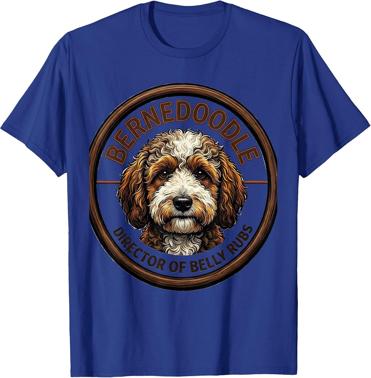Bernedoodle Director of Belly Rubs Funny Dog Mom Dad Breed T-Shirt - Royal Blue