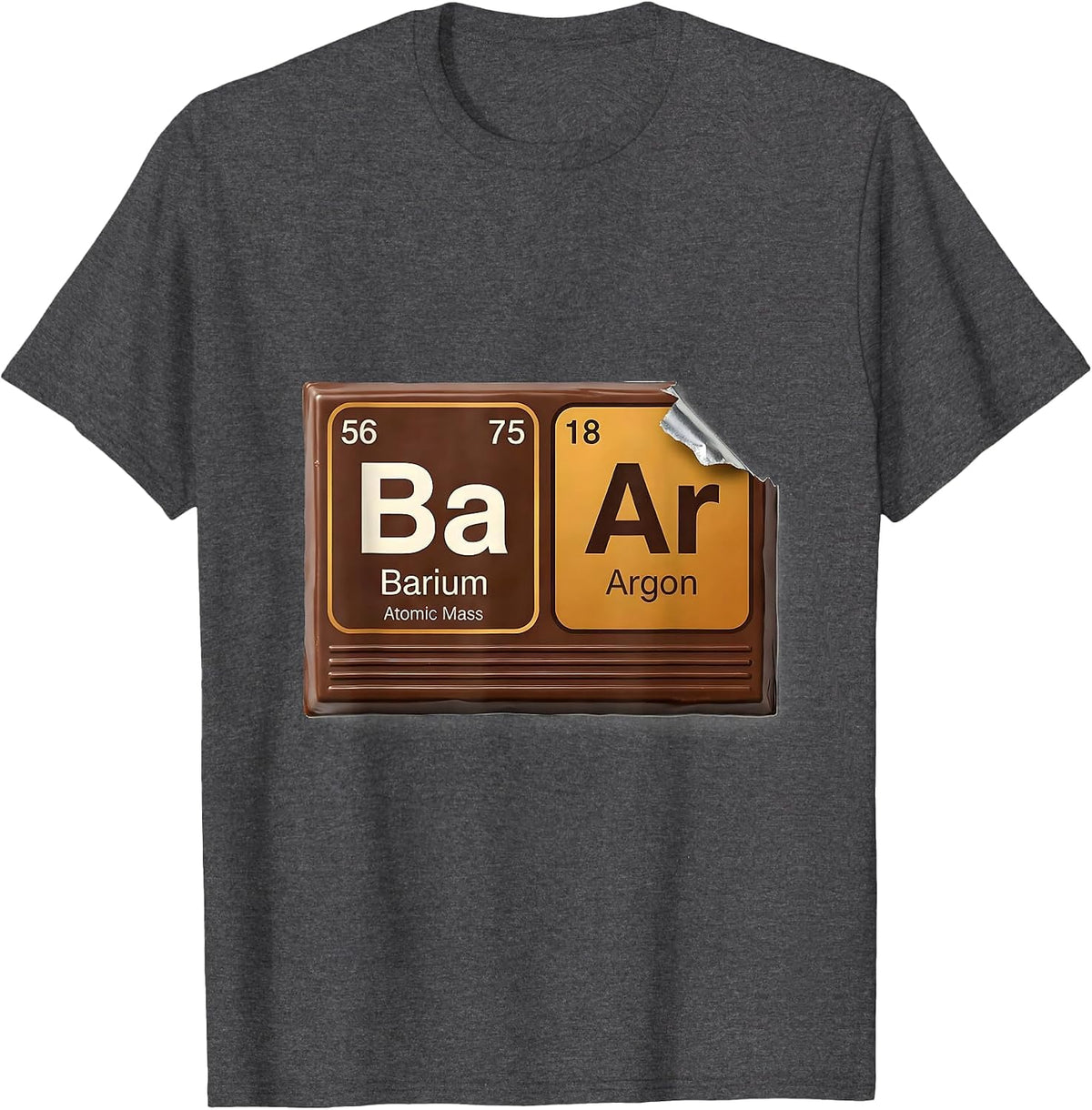 Men's BAr Funny Periodic Table Chemistry Pun Science Geek T-Shirt - Dark Heather Grey