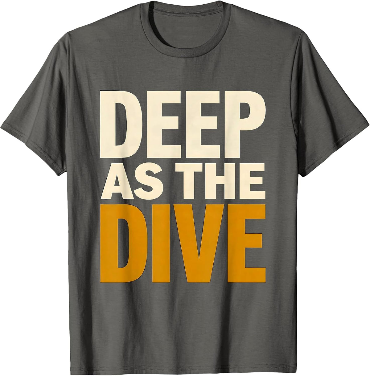 Men's Deep As The Dive Sea Turtle Lover Nautical Vacation Souvenir T-Shirt - Asphalt Grey