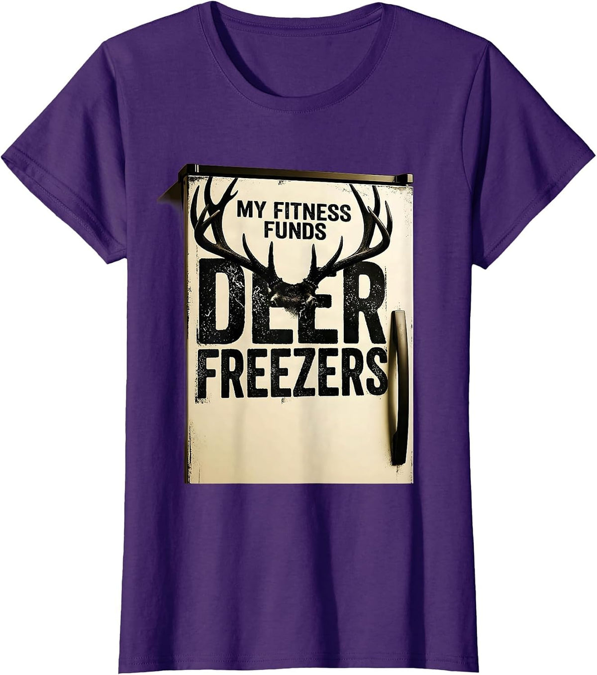 Women's My Fitness Funds Deer Freezers Funny Hunting Dad Hunter Gift T-Shirt - Purple