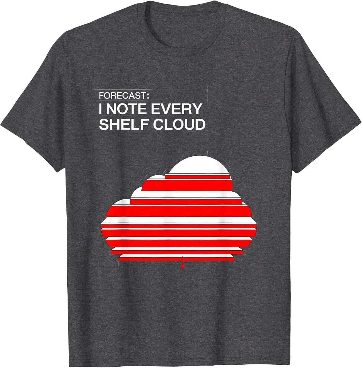 Forecast: I Note Every Shelf Cloud Funny Meteorology T-Shirt - Dark Heather Grey