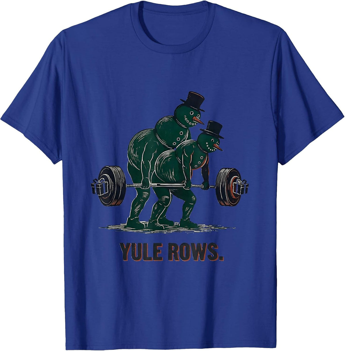 Yule Rows Funny Christmas Gym Weightlifting Workout Gift T-Shirt - Royal Blue