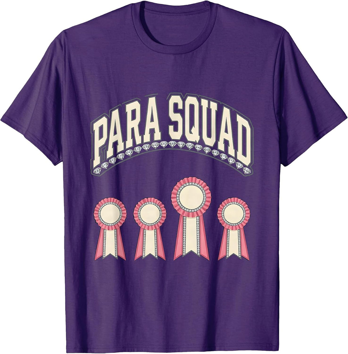 Men's Para Squad Sparkle Varsity Paraeducator Appreciation Teacher T-Shirt - Purple