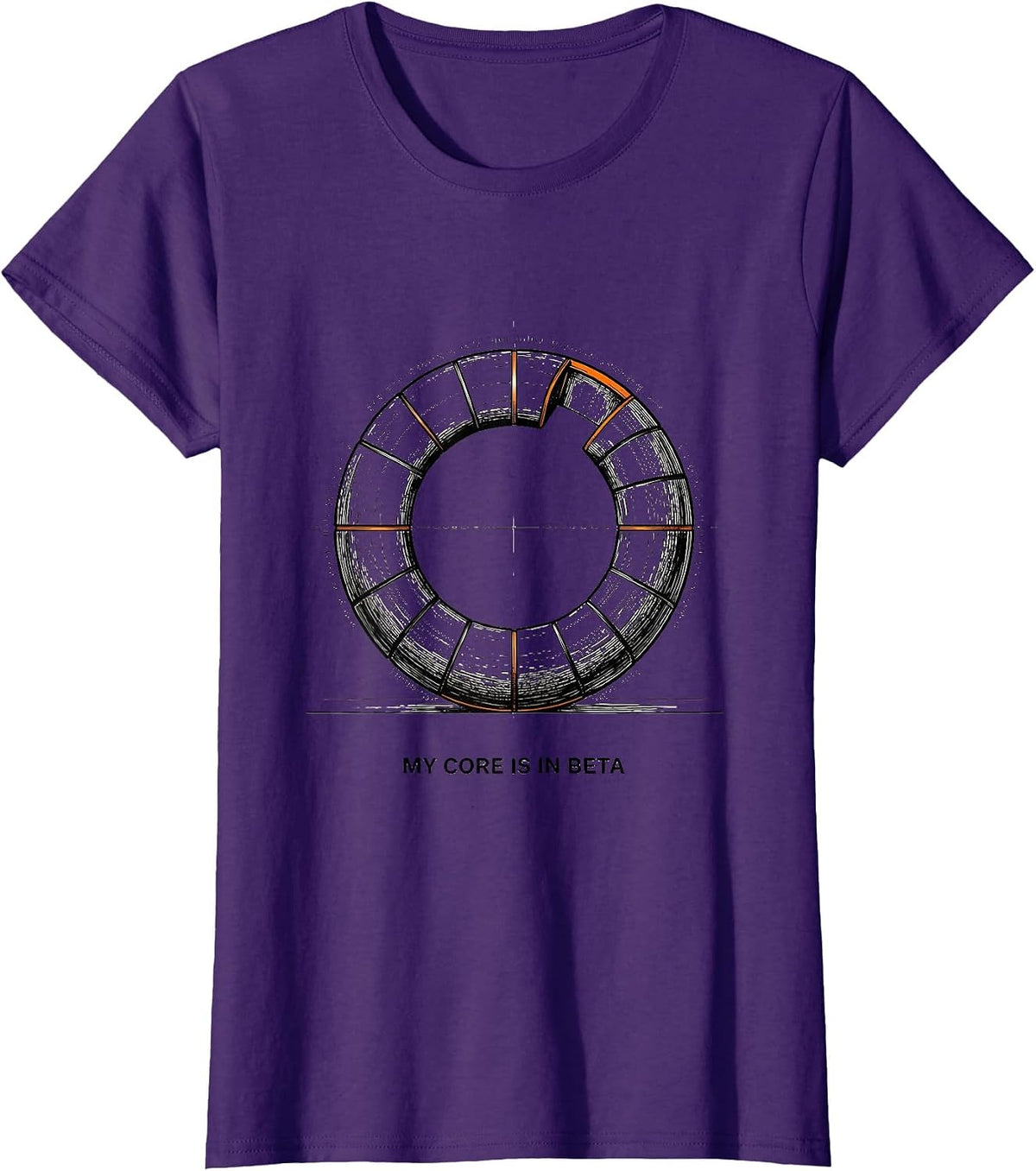 Women's My Core Is In Beta Funny Gym Workout Weightlifting Humor T-Shirt - Purple