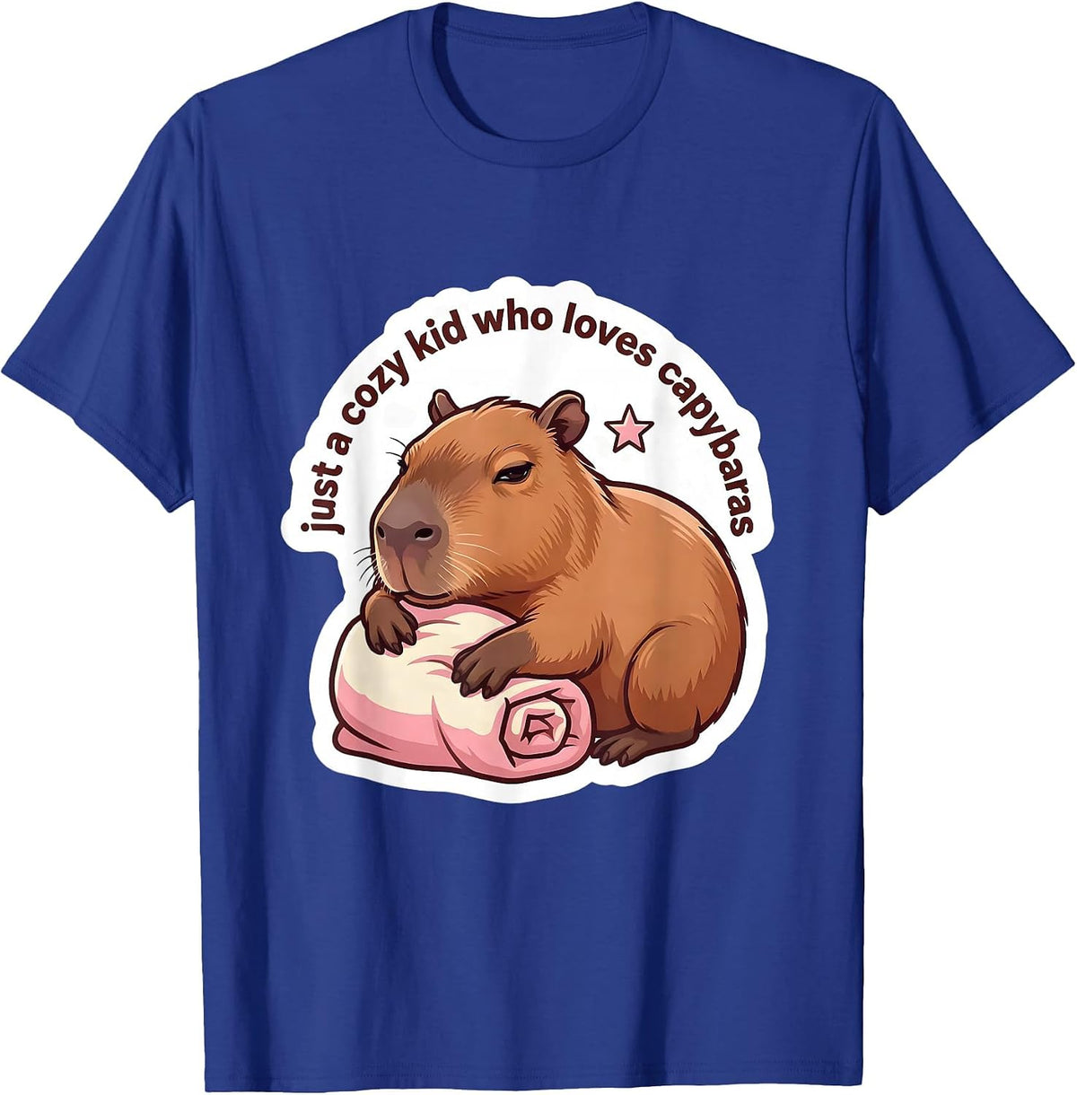 Men's just a cozy kid who loves capybaras Funny Capybara Gamer T-Shirt - Royal Blue