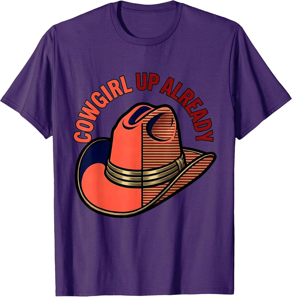 Men's Cowgirl Up Already Rodeo Graphic Design T-Shirt - Purple