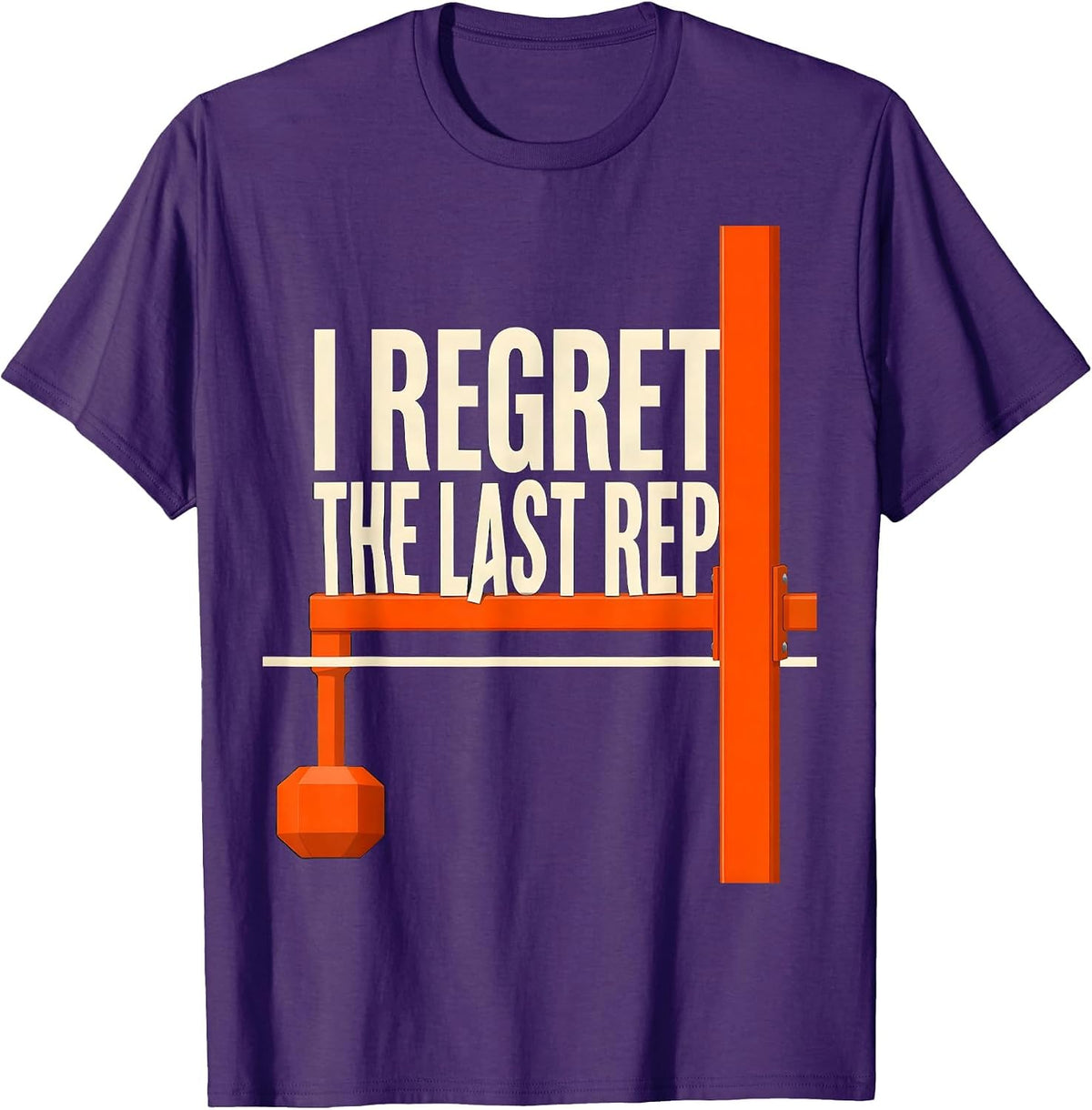 Men's I Regret The Last Rep Funny Gym Meme Weightlifting Humor T-Shirt - Purple
