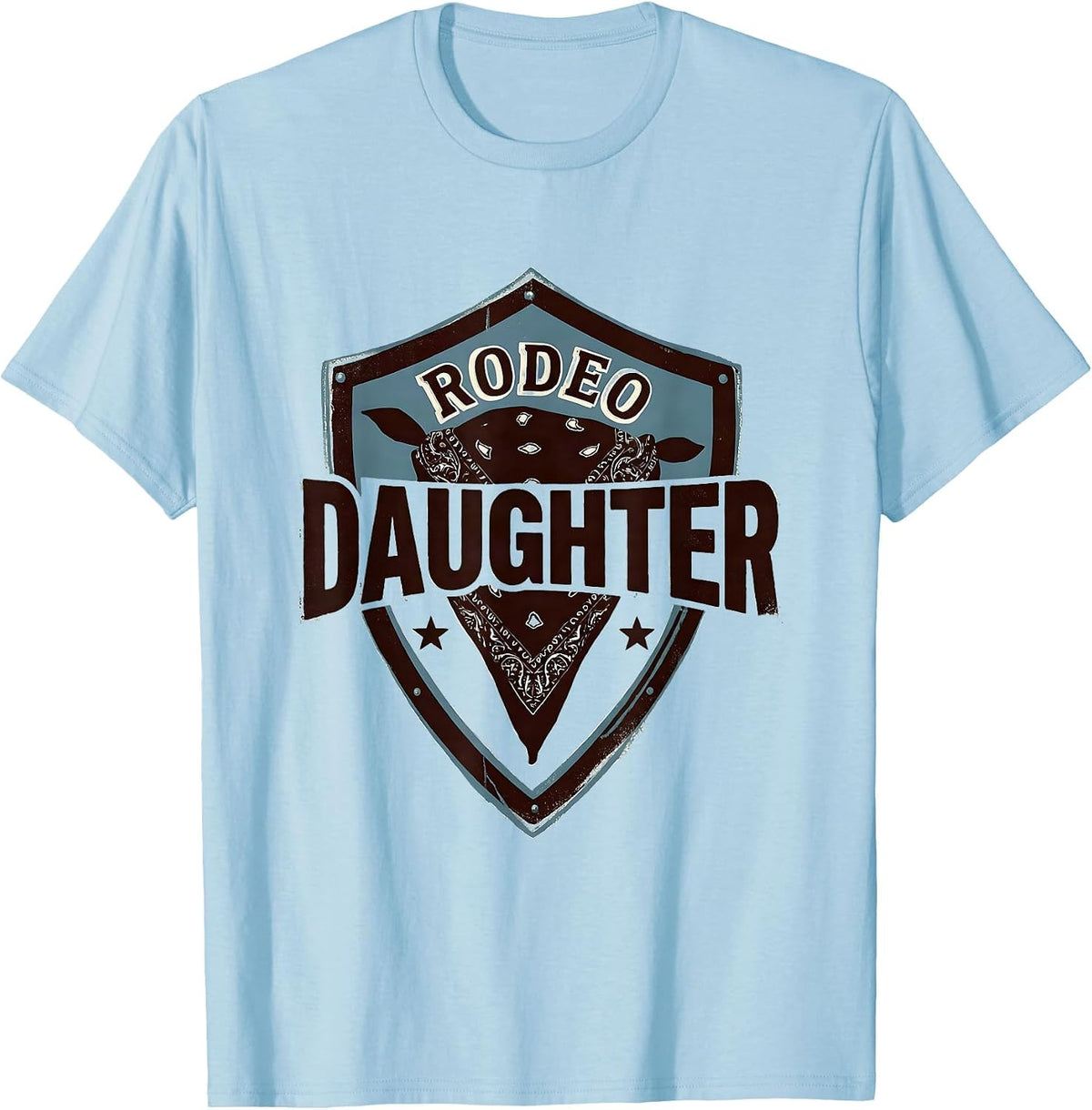 Men's Rodeo Daughter Stencil Graphic Cowgirl Birthday Party Family T-Shirt - Baby Blue