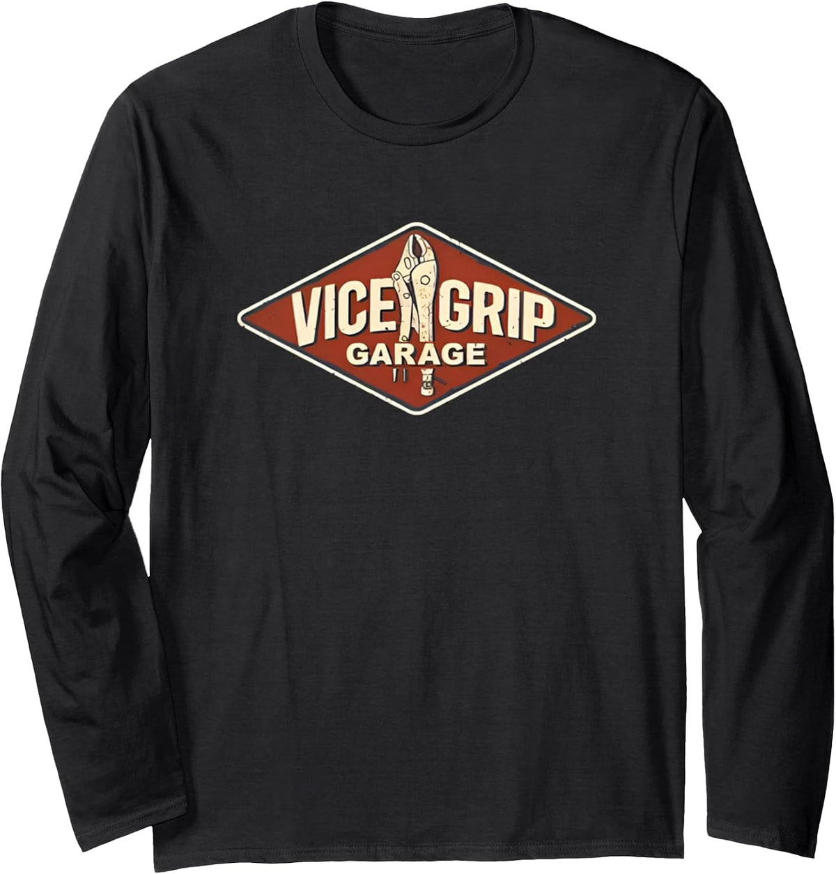 Vice Grip Garage Mechanic Dad Joke Handyman Grandpa Funny Long Sleeve T-Shirt - Adult Unisex Black