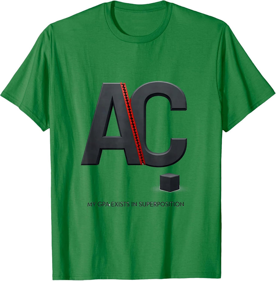 Men's My GPA Exists In Superposition Quantum Physics Student Nerdy T-Shirt - Kelly Green