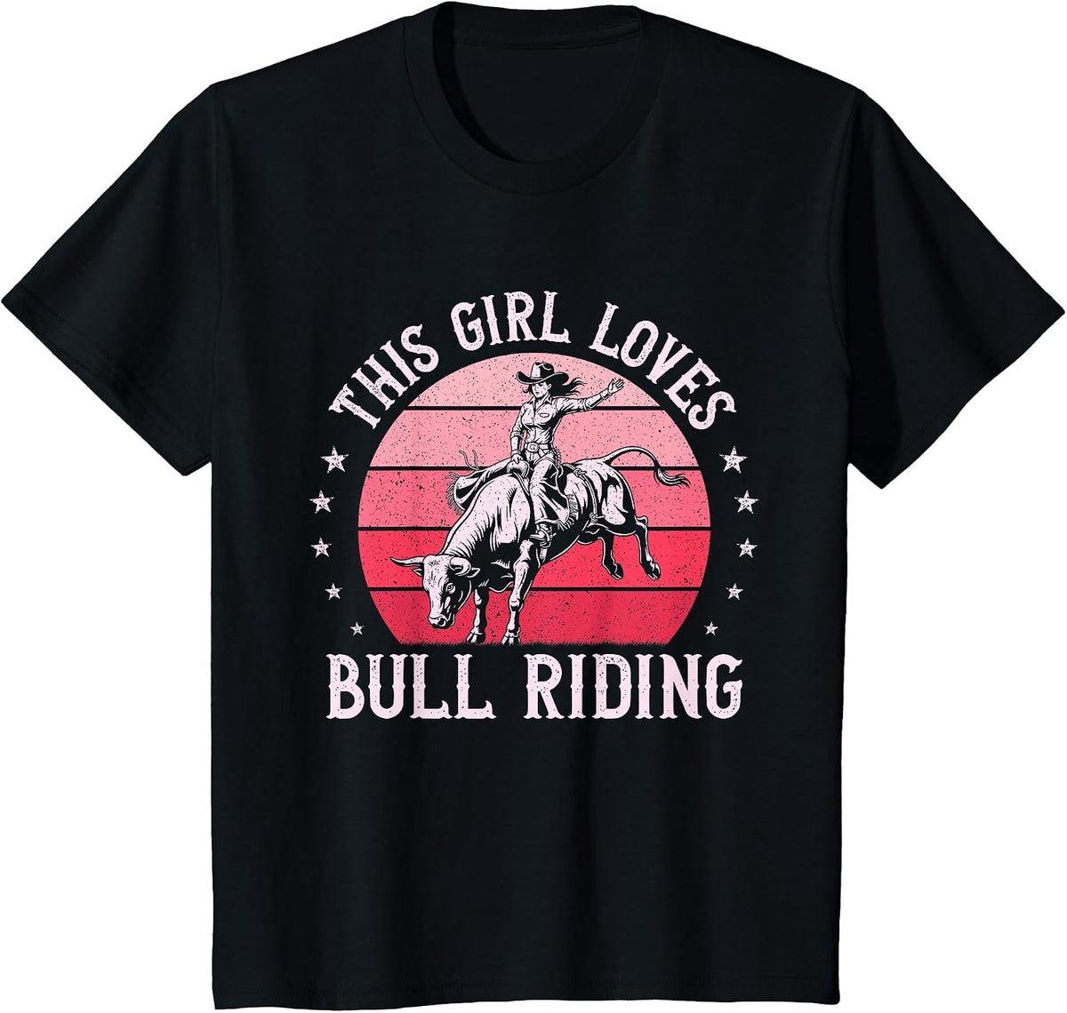 This Girl Loves Bull Riding Rodeo Cowgirl Bull Rider Vintage T-Shirt - Black