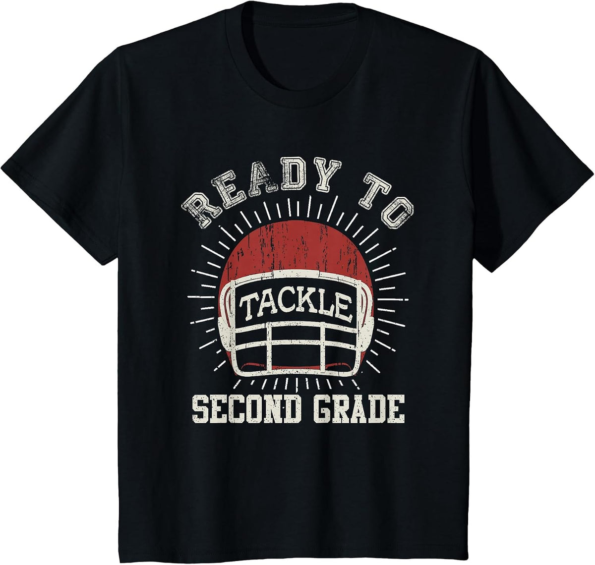 Ready to Tackle 2nd Grade Back to School Football T-Shirt - Black