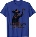 Raised On County Rodeos Western Cowgirl Heritage Pride T-Shirt - Royal Blue