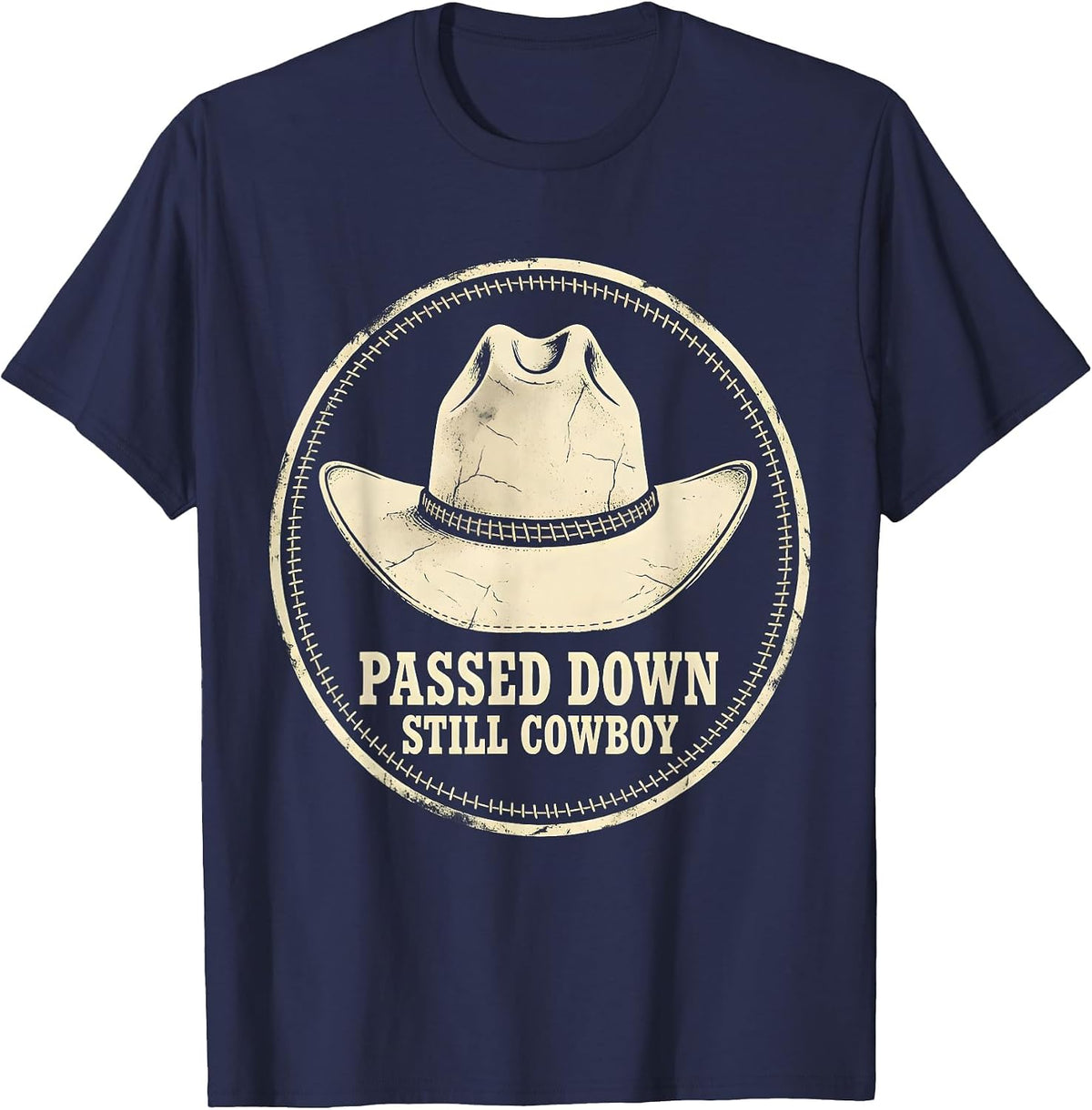 Passed Down Still Cowboy Boho Western Vintage T-Shirt - Navy Blue
