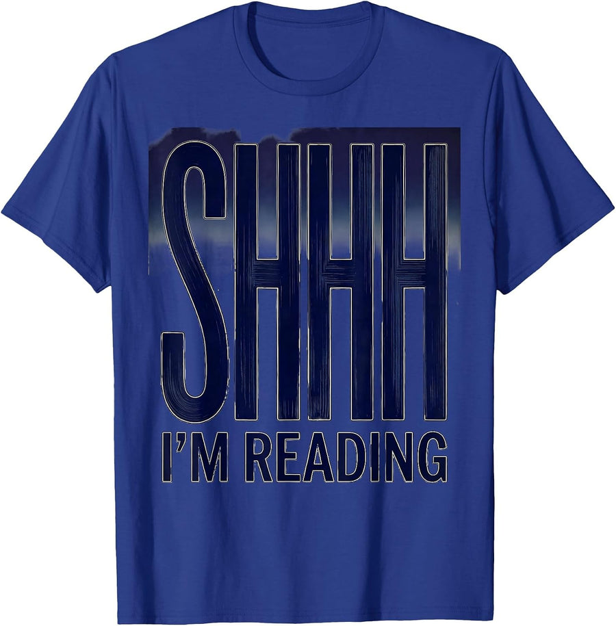 Shhh I'm Reading English Teacher Design T-Shirt - Royal Blue