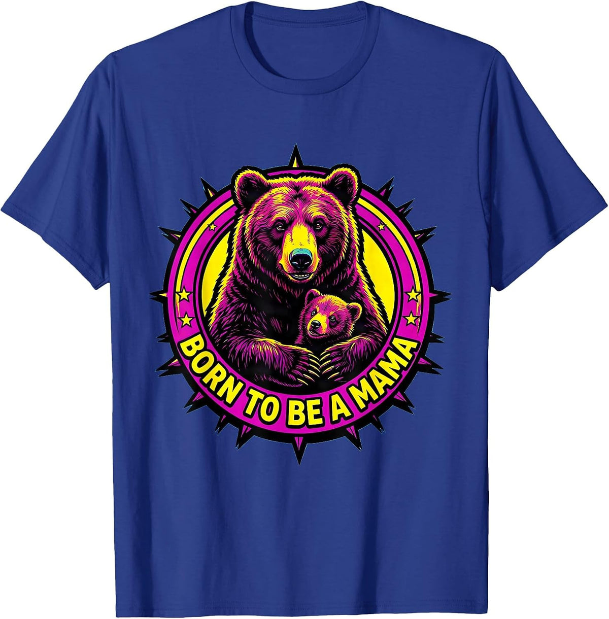Men's Born to Be a Mama Motherhood Design T-Shirt - Royal Blue