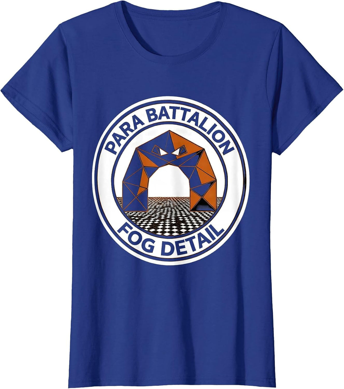 Women's Para Battalion Fog Detail Geometric Paraeducator Halloween T-Shirt - Royal Blue
