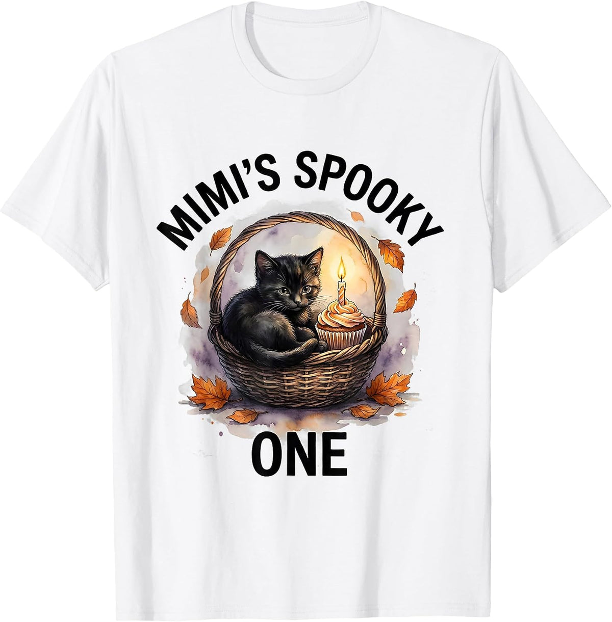 Men's Mimi's Spooky One Watercolor Halloween Birthday Baby First T-Shirt - White