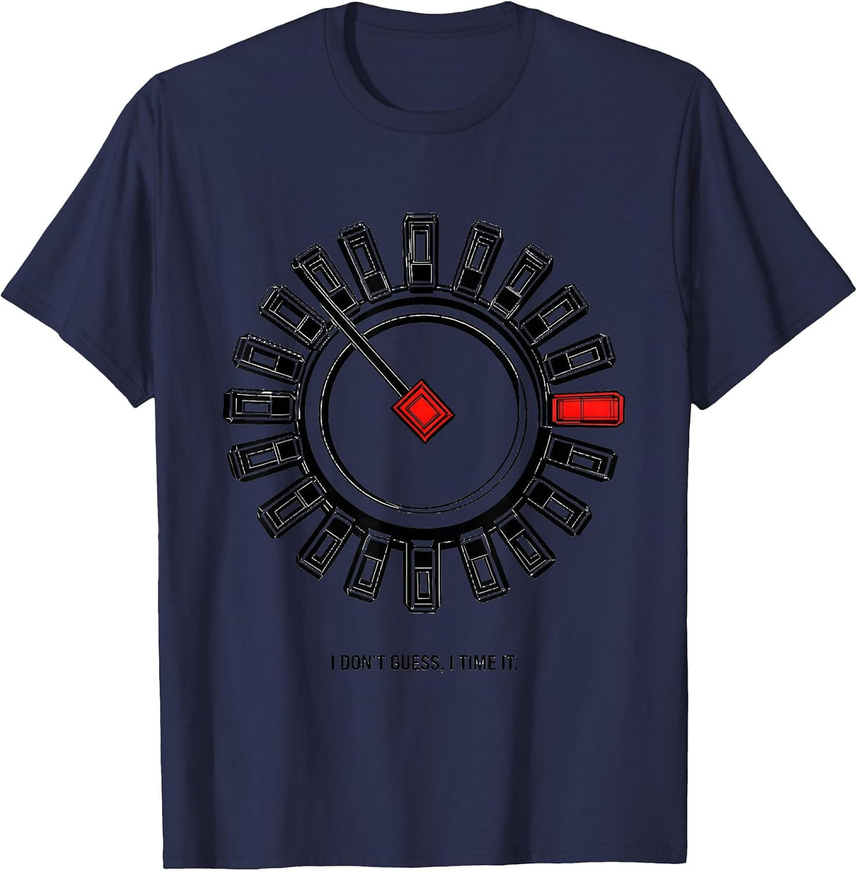 Men's I Don't Guess, I Time It Funny Mechanic Gift Auto Technician T-Shirt - Navy Blue